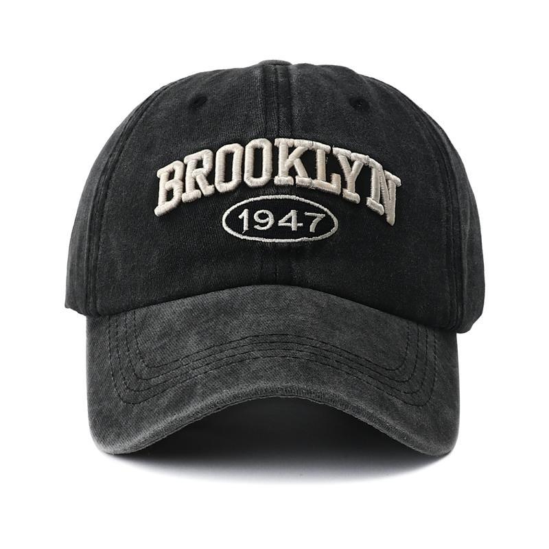 2023 Hochwertiger Snapback-Hut mit Brooklyn-Stickerei für Männer, Vintage, schwarz-grün gewaschene Baseball-Caps für Frauen, Gorras Hombre Adjustable von Joom DACH