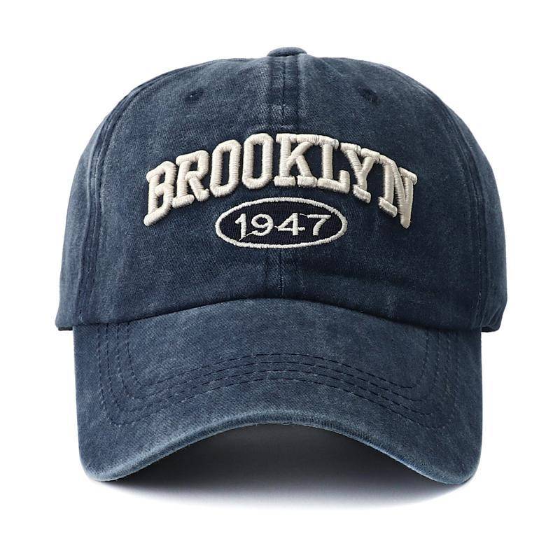 2023 Hochwertiger Snapback-Hut mit Brooklyn-Stickerei für Männer, Vintage, schwarz-grün gewaschene Baseball-Caps für Frauen, Gorras Hombre Adjustable navy blau von Joom DACH