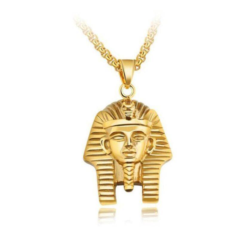 2023 Vintage Ägyptischer Pharao Sphinx Anhänger, Herren Titanstahl Halskette gold von Joom DACH