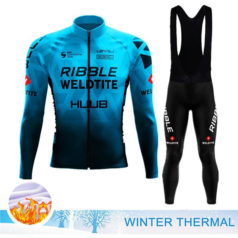 2023 Winter Thermische Fleece Radfahren Kleidung männer Jersey Anzug Im Freien Warme Reiten Fahrrad Kleidung MTB Lange Bib Hosen Set L von Joom DACH