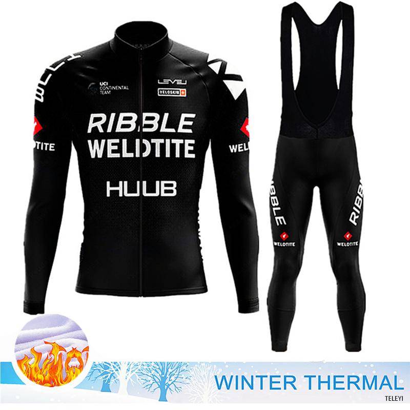 2023 Winter Thermische Fleece Radfahren Kleidung männer Jersey Anzug Im Freien Warme Reiten Fahrrad Kleidung MTB Lange Bib Hosen Set M von Joom DACH