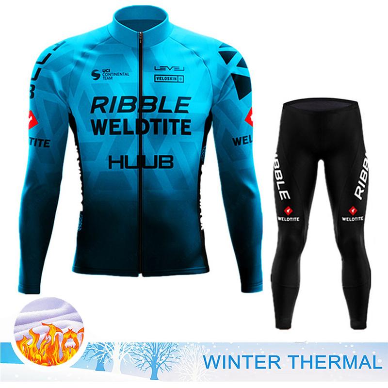 2023 Winter Thermische Fleece Radfahren Kleidung männer Jersey Anzug Im Freien Warme Reiten Fahrrad Kleidung MTB Lange Bib Hosen Set M von Joom DACH