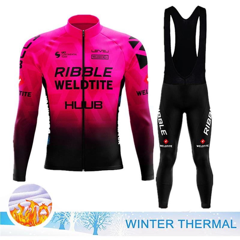2023 Winter Thermische Fleece Radfahren Kleidung männer Jersey Anzug Im Freien Warme Reiten Fahrrad Kleidung MTB Lange Bib Hosen Set S von Joom DACH