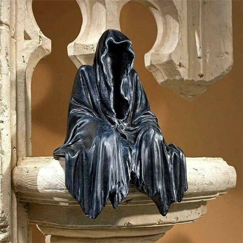 2023 ernten Solace Reaper Sitzen Statue Gothic Desktop Harz Skulpturen schwarz von Joom DACH