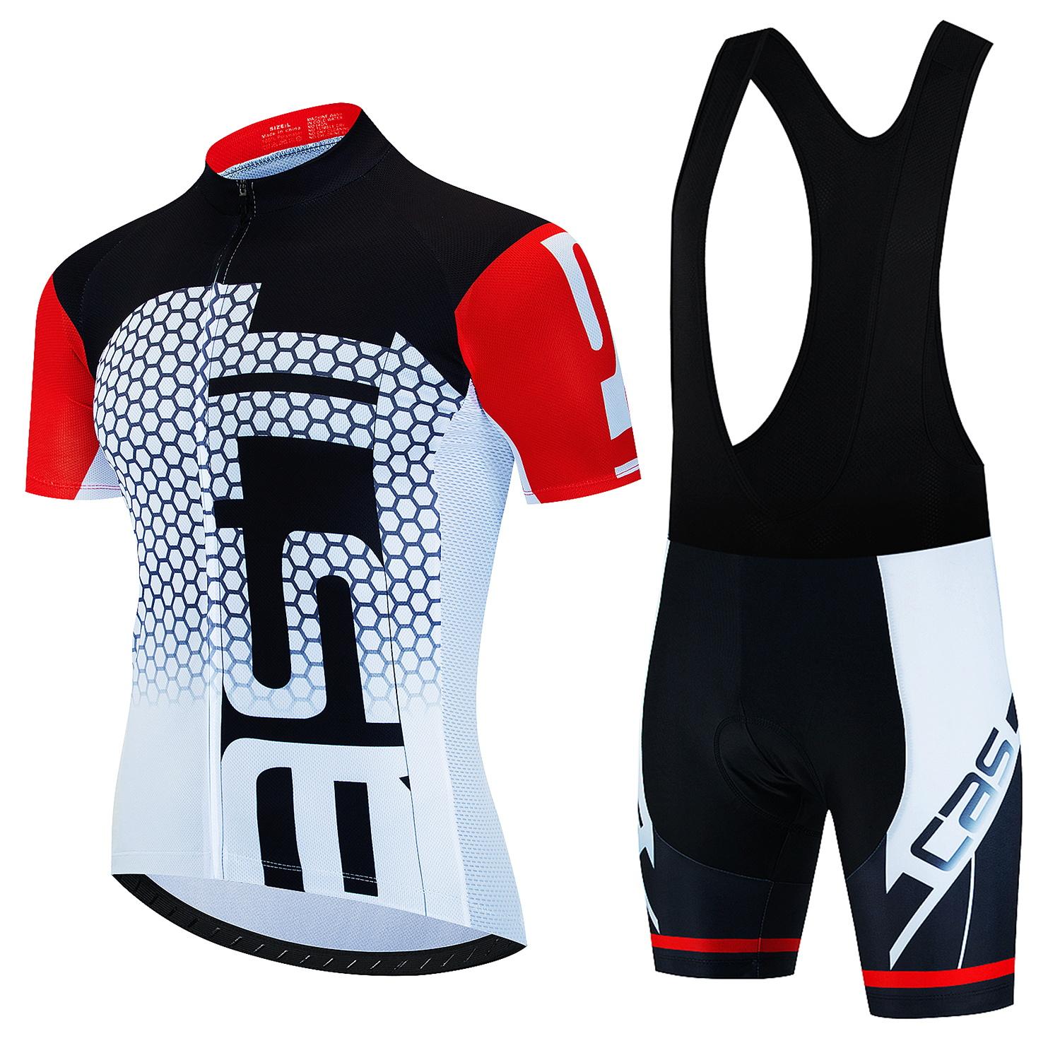 2023 fahrräder Radfahren Jersey Set MTB männer Radfahren Maillot Sommer Zyklus T-Shirt Bib Shorts Anzug Triathlon Mountainbike Kleidung L von Joom DACH