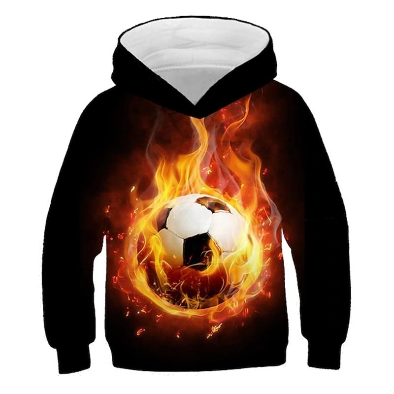 2023 herbst Winter Kinder Jungen Hoodie Langarm 3D Druck Fußball Mädchen Freizeit Sweatshirt Täglichen Aktive mode Streetwear Sport 110 von Joom DACH