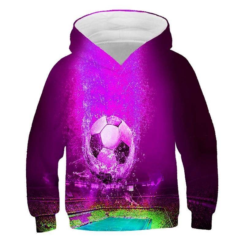 2023 herbst Winter Kinder Jungen Hoodie Langarm 3D Druck Fußball Mädchen Freizeit Sweatshirt Täglichen Aktive mode Streetwear Sport 110 von Joom DACH
