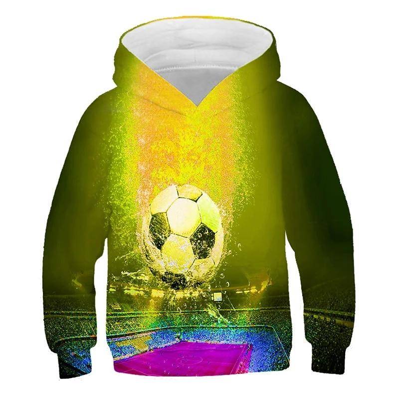 2023 herbst Winter Kinder Jungen Hoodie Langarm 3D Druck Fußball Mädchen Freizeit Sweatshirt Täglichen Aktive mode Streetwear Sport 130 von Joom DACH