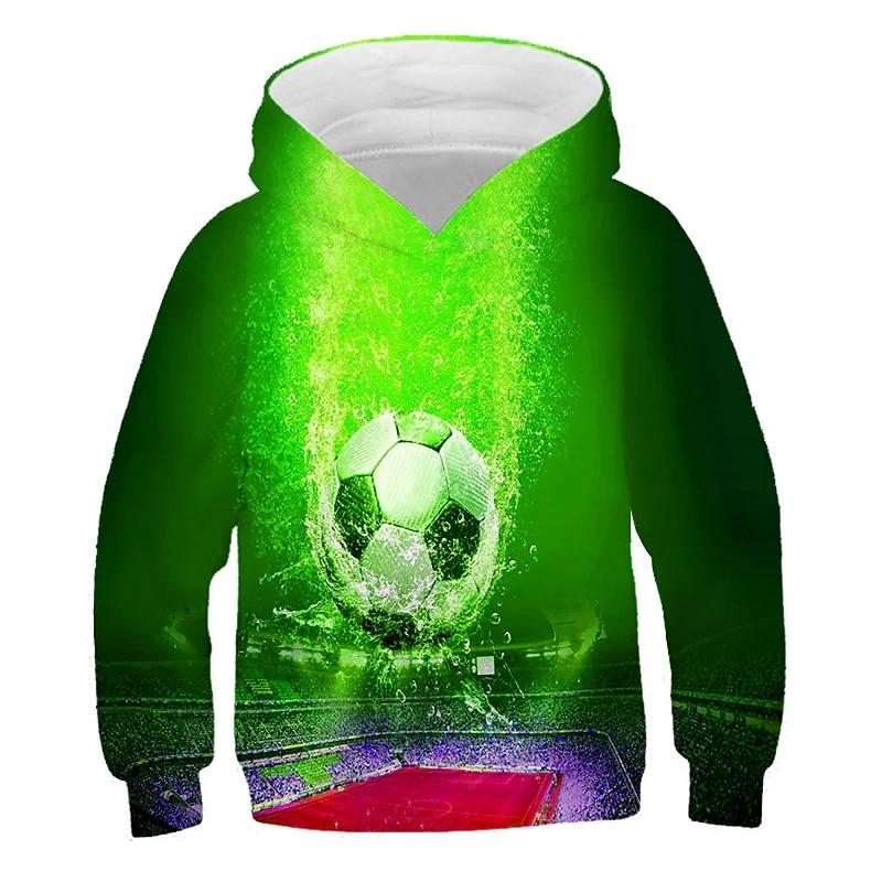 2023 herbst Winter Kinder Jungen Hoodie Langarm 3D Druck Fußball Mädchen Freizeit Sweatshirt Täglichen Aktive mode Streetwear Sport 130 von Joom DACH