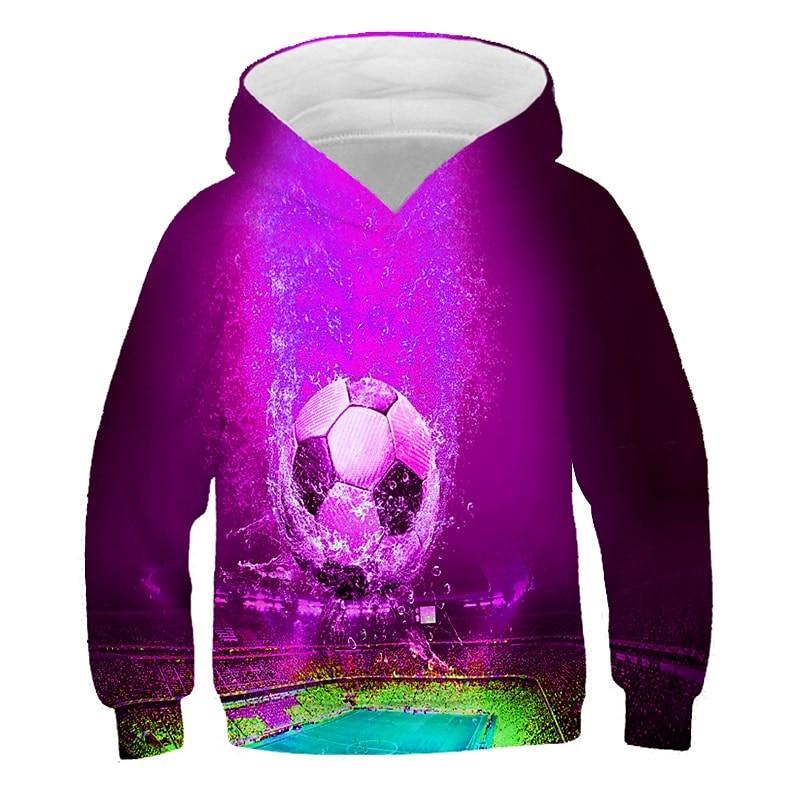 2023 herbst Winter Kinder Jungen Hoodie Langarm 3D Druck Fußball Mädchen Freizeit Sweatshirt Täglichen Aktive mode Streetwear Sport 150 von Joom DACH