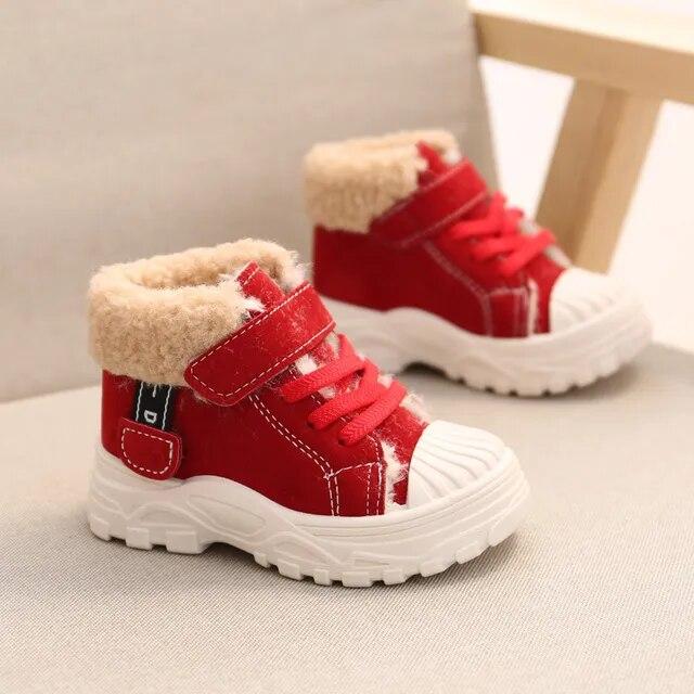 2023 kinder Warme Stiefel Winter Jungen Plus Verdicken Samt Baumwolle Schuhe Mädchen Wasserdichte Kurze Stiefel Baby Baumwolle Stiefel 25 von Joom DACH