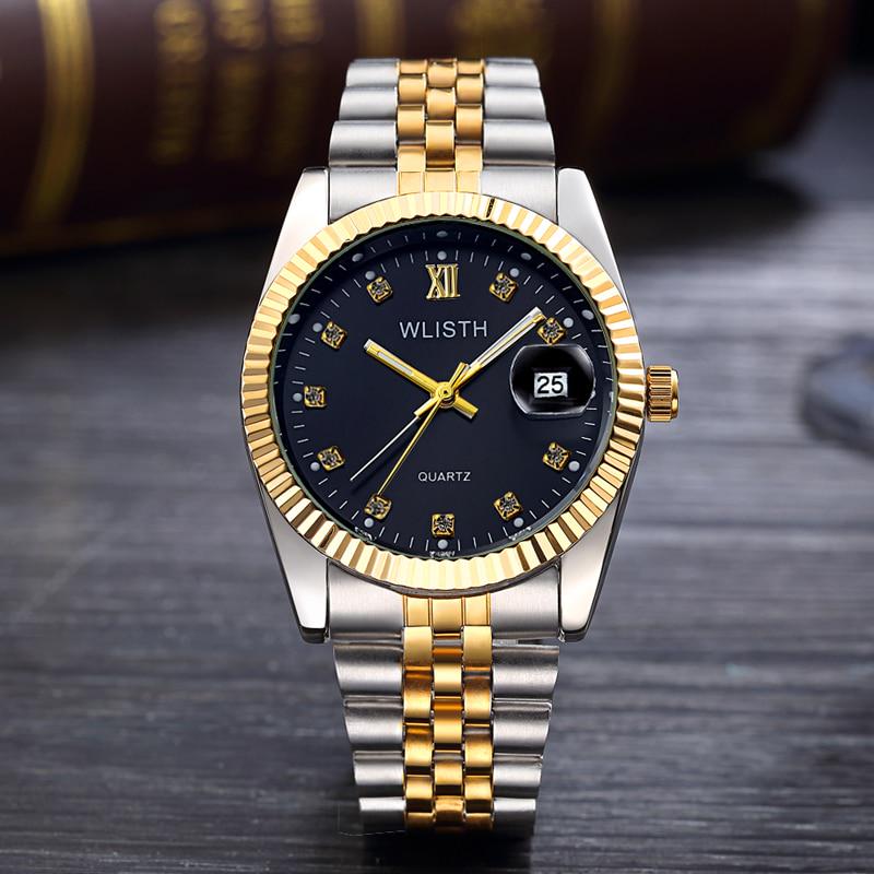 2023 männer Uhren Top-marke Luxus Berühmte Quarzuhr Für Männliche Uhr Datum Klassische Mann Stunde Mit Box schwarz/gold von Joom DACH