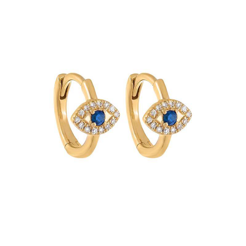 2023 neue Design Gold Farbe Ohr Evil Eye Hoop Ohrringe für Frauen Männer Edelstahl Kleine Huggie Punk Ohrringe Piercing Schmuck von Joom DACH