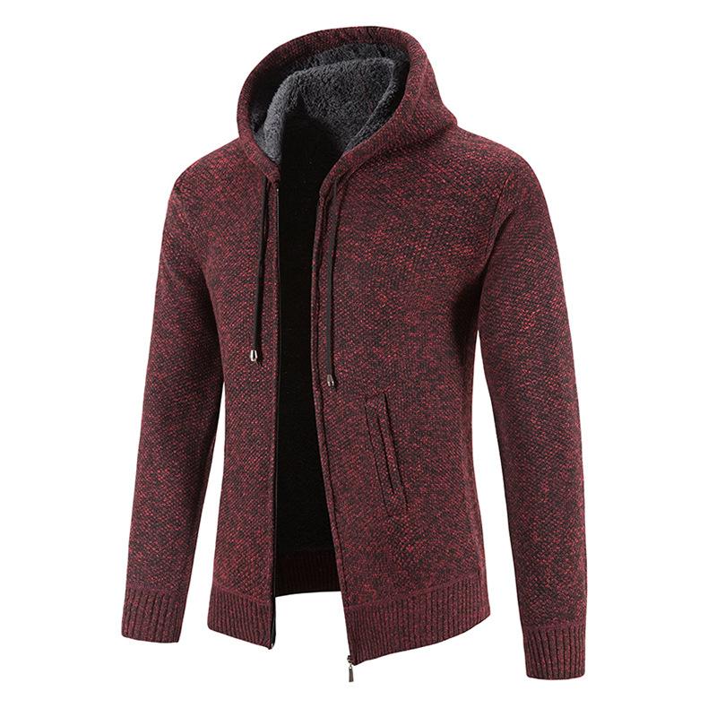 2023 neue Herbst/Winter Plüsch und Verdickte Übergroße männer Pullover Jacke mit Kapuze Zipper Strickjacke 4XL rot von Joom DACH