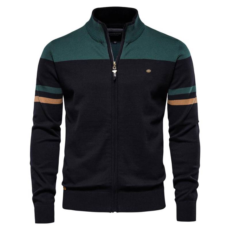 2023 neue Herbst und Winter 100% Baumwolle Herren Zipper Strickjacke Casual Patchwork Mode Jugend Gestrickte Pullover für Männer L 75-85 kg dunkelgrüne 2023 neue Herbst und Winter 100% Baumwolle Herren Zipper Strickjacke Casual Patchwork Mode Jugend Gestrickte Pullover für Männer L 75-85 kg dunkelgrüne von Joom DACH