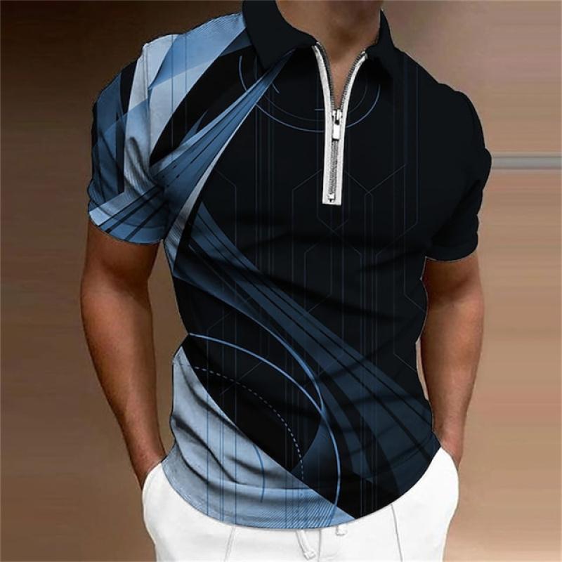 2023 sommer Neue männer Polo-Shirt mit Polo Kragen Zip, Casual Zipper Halb Offenen Kragen männer Tops Polo-Shirt. 5XL blau/schwarz 2023 sommer Neue männer Polo-Shirt mit Polo Kragen Zip, Casual Zipper Halb Offenen Kragen männer Tops Polo-Shirt. 5XL blau/schwarz von Joom DACH