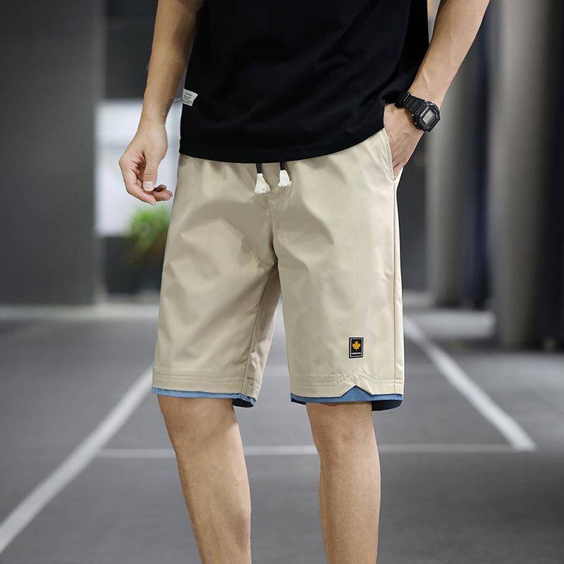 2023 sommer männer Shorts Sport Fünf-Punkt Hosen Lose Beiläufige Strand Hosen Einfarbig Trend Äußere Tragen Große größe Shorts 8XL L khaki von Joom DACH