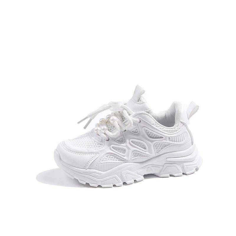 2024 Atmungsaktive weiße Dad-Sneaker für Mädchen – Trendige Sportschuhe für Frühling und Herbst 33 grauweiß von Joom DACH