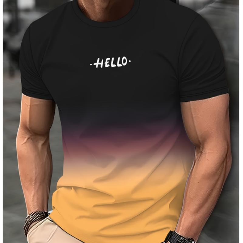 2024 Casual männer T-Shirts Frühling Kleidung Ombre Shirts Übergroßen Kurzarm Tops Jungen Tees 5XL Vintage Für Herren T-Shirts 3XL von Joom DACH