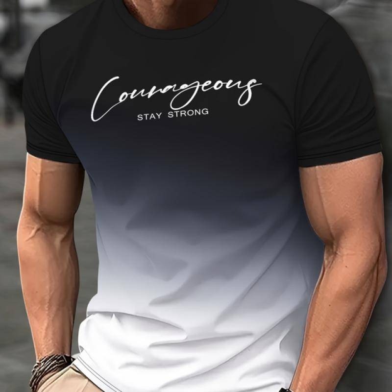 2024 Casual männer T-Shirts Frühling Kleidung Ombre Shirts Übergroßen Kurzarm Tops Jungen Tees 5XL Vintage Für Herren T-Shirts M von Joom DACH