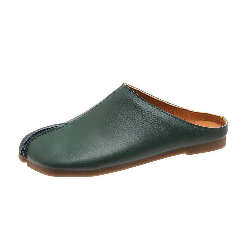 2024 Damen Flache Hausschuhe mit geteilter Zehe, flache Hausschuhe, flache Hausschuhe, Slipper, Pantoletten, geteilte Zehen, Damen-Loafer, lässig, gemütliche, weiche Schuhe, Chaussure Femme 40 grün von Joom DACH
