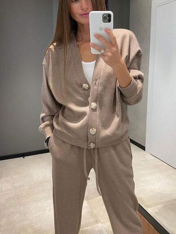 2024 Damen Freizeit Sportanzug Cardigan - Herbst/Winter Kollektion M kaffeebraun 2024 Damen Freizeit Sportanzug Cardigan - Herbst/Winter Kollektion M kaffeebraun von Joom DACH
