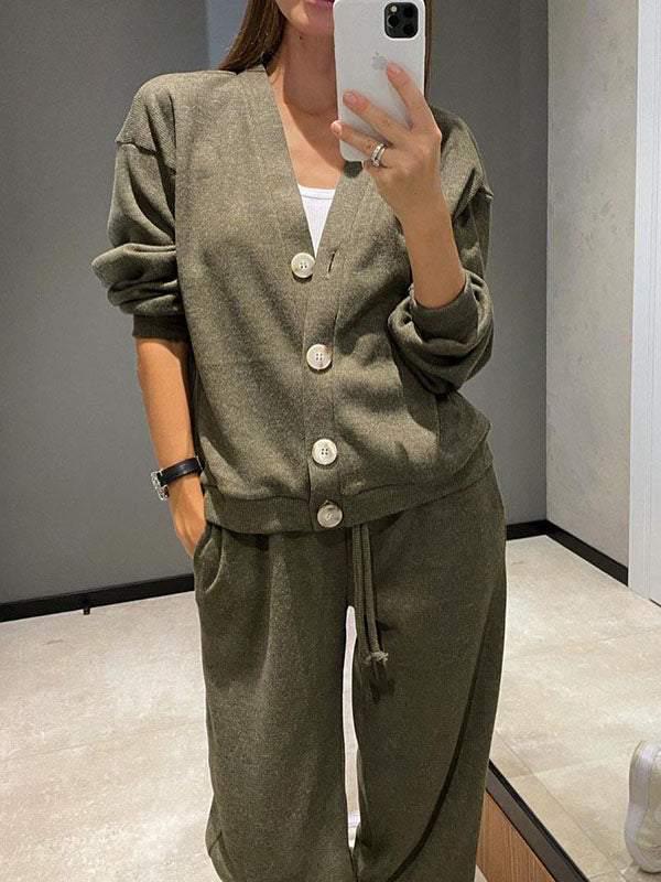 2024 Damen Freizeit Sportanzug Cardigan - Herbst/Winter Kollektion M armee grüne 2024 Damen Freizeit Sportanzug Cardigan - Herbst/Winter Kollektion M armee grüne von Joom DACH