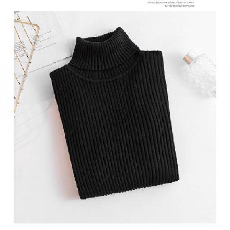 2024 Damen Slim Fit Rollkragen Strickpullover - Langarm Unifarbener Pullover für Herbst/Winter L von Joom DACH