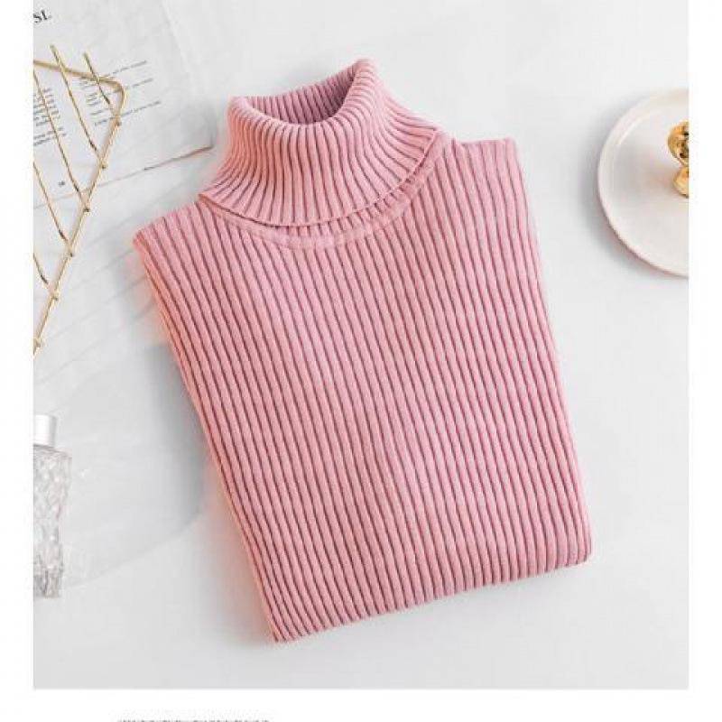 2024 Damen Slim Fit Rollkragen Strickpullover - Langarm Unifarbener Pullover für Herbst/Winter M von Joom DACH