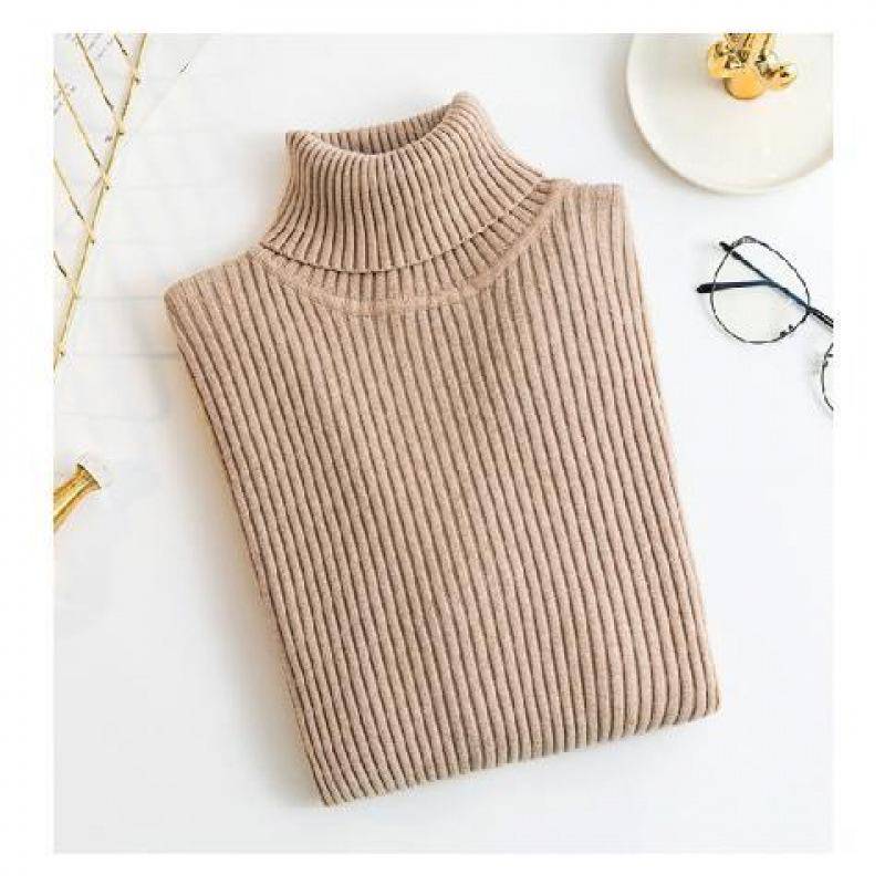 2024 Damen Slim Fit Rollkragen Strickpullover - Langarm Unifarbener Pullover für Herbst/Winter M von Joom DACH
