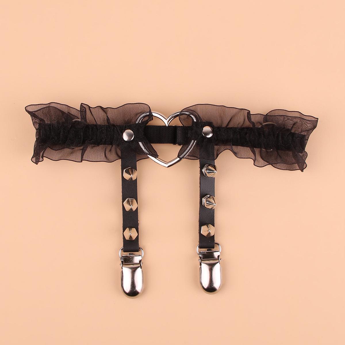 2024 Damen Spitzennieten Elastische Strümpfe mit Oberschenkelringstrumpfhalter One Size von Joom DACH