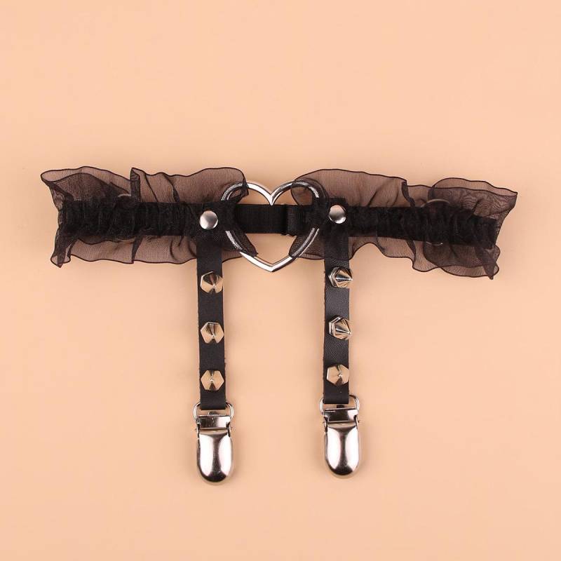 2024 Damen Spitzennieten Elastische Strümpfe mit Oberschenkelringstrumpfhalter One Size von Joom DACH