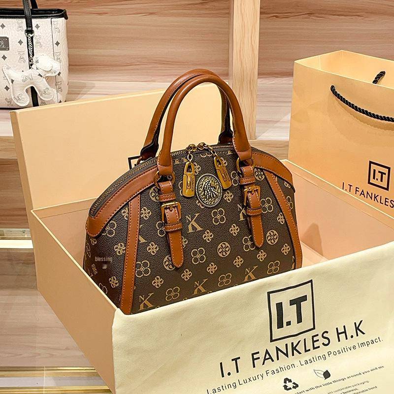 2024 Damen-Umhängetasche aus echtem Leder im Retro-Stil von Joom DACH