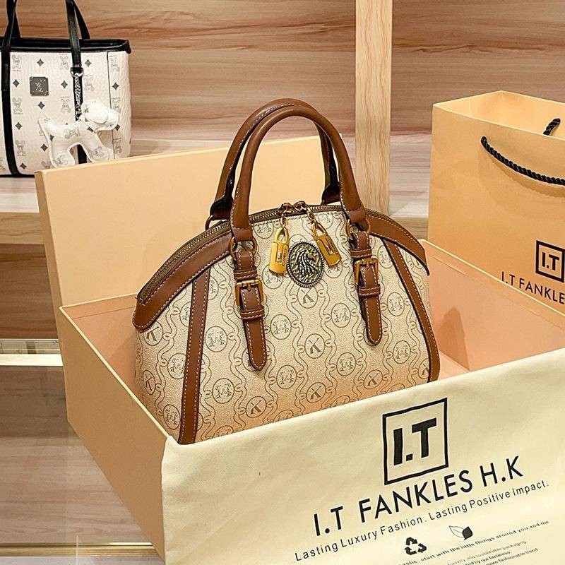 2024 Damen-Umhängetasche aus echtem Leder im Retro-Stil von Joom DACH