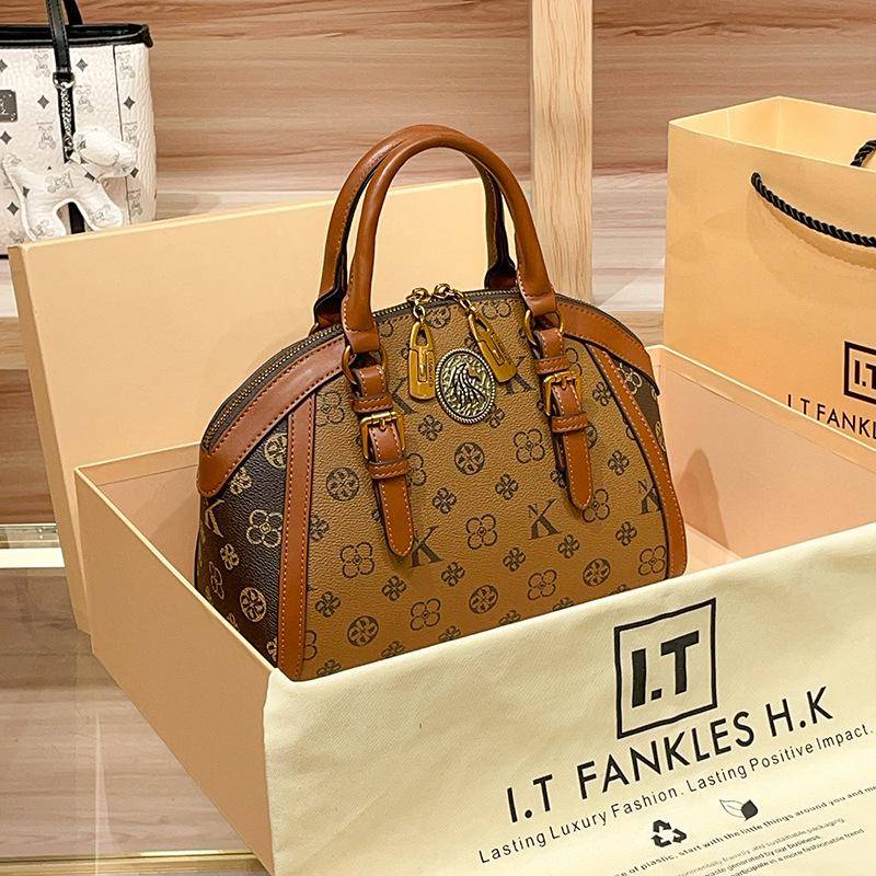 2024 Damen-Umhängetasche aus echtem Leder im Retro-Stil von Joom DACH