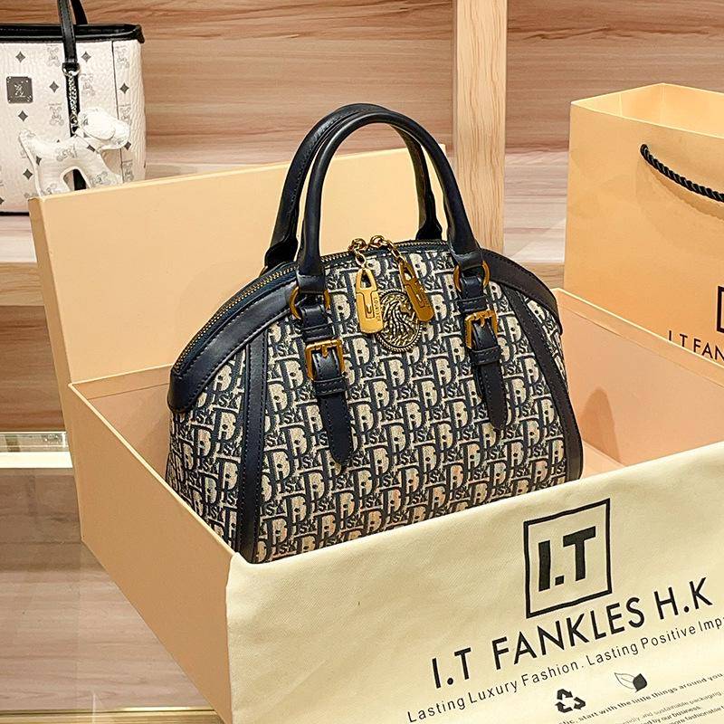 2024 Damen-Umhängetasche aus echtem Leder im Retro-Stil von Joom DACH