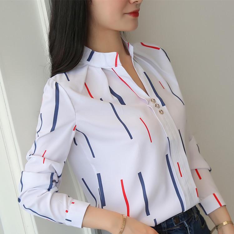 2024 Frühling/Herbst Casual Striped Loose Stehkragen Weiß Langarm Damen Pullover Shirt XXXL von Joom DACH