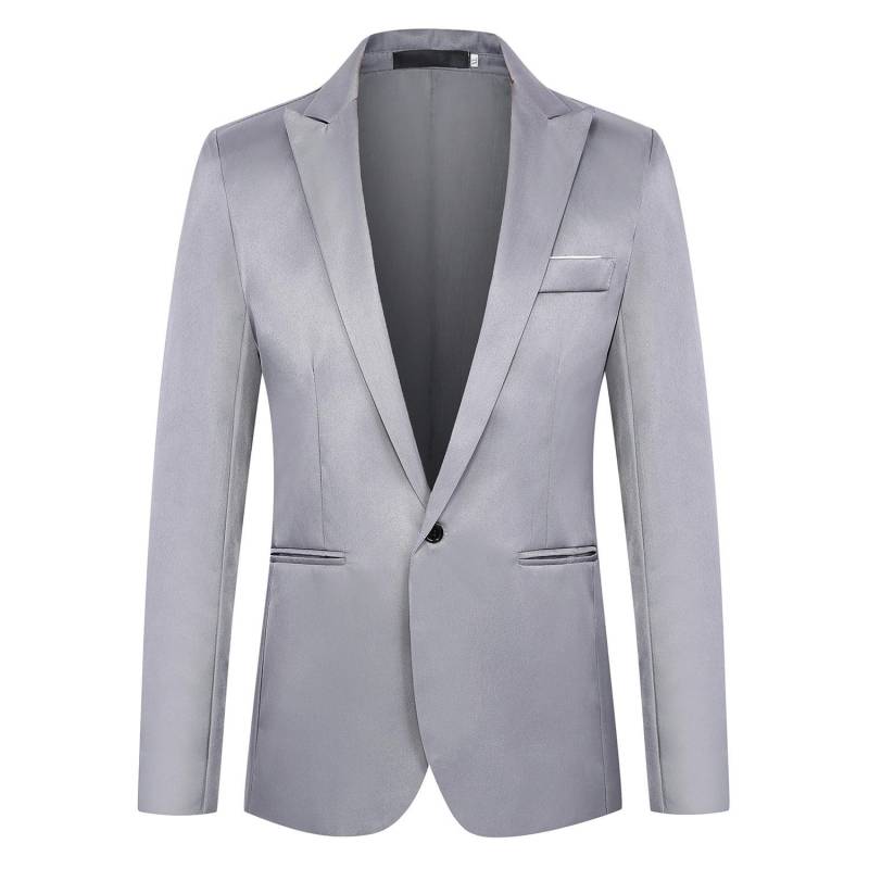 2024 Frühling/Herbst Herren Blazer im koreanischen Stil mit einem Knopf M graue von Joom DACH