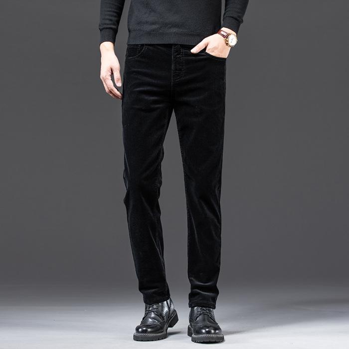 2024 Frühling/Herbst Winter Cordhose Herren Freizeithose Lose Gerade Röhre Vielseitige Samthose 36 schwarz von Joom DACH