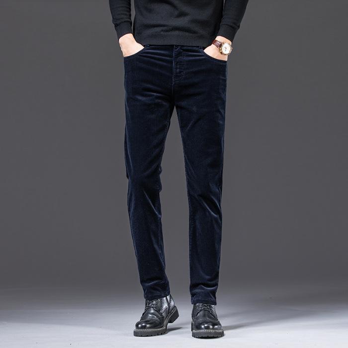 2024 Frühling/Herbst Winter Cordhose Herren Freizeithose Lose Gerade Röhre Vielseitige Samthose 38 navy blau von Joom DACH