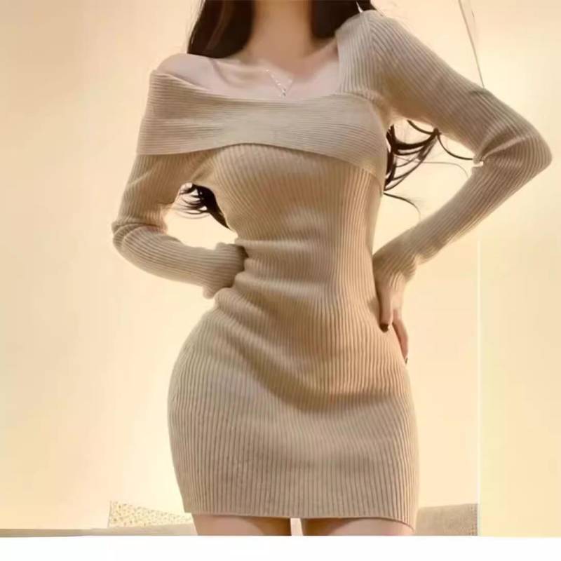 2024 Herbst/Winter Französischer Minirock mit Hüftwickel - Trendiges Einteilerkleid für Frauen M schwarz von Joom DACH