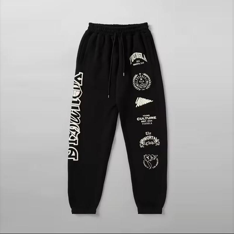 2024 Herbst Herren Einfarbig Elastische Taille Bequeme Freizeithose, Jogginghose, Sporthose 4XL schwarz von Joom DACH