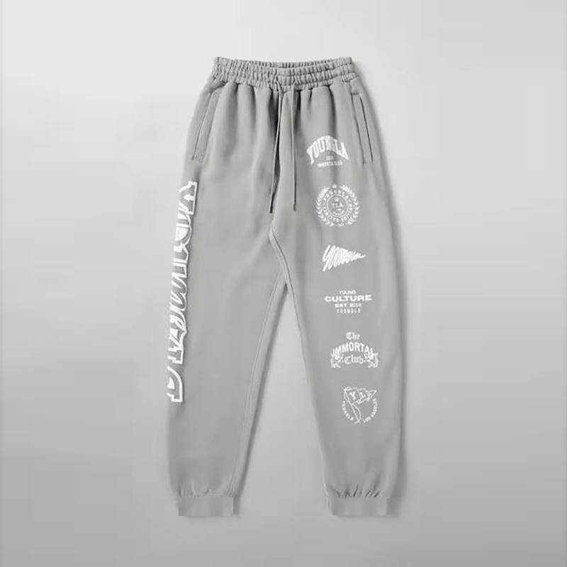 2024 Herbst Herren Einfarbig Elastische Taille Bequeme Freizeithose, Jogginghose, Sporthose 4XL grau von Joom DACH