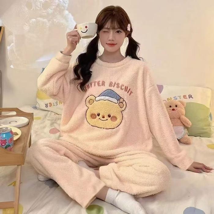 2024 Herbst Winter Flanell Warme Damen Pyjama Sets Langarm Damen Nachtwäsche karierte Hosen Zweiteiler Pyjamas Korallen Samt Pijama Homewear Mädchen L hellbraun 2024 Herbst Winter Flanell Warme Damen Pyjama Sets Langarm Damen Nachtwäsche karierte Hosen Zweiteiler Pyjamas Korallen Samt Pijama Homewear Mädchen L hellbraun von Joom DACH