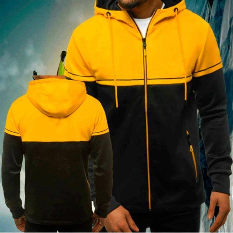 2024 Herbst und Winter Neue Herren Casual Cardigan Kapuzenpullover Jugend Farblich passende Herrenjacke L rot von Joom DACH