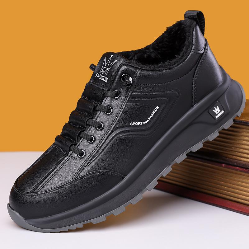 2024 Herren Freizeitschuhe aus Leder - Frühling/Herbst, Jugendtrend, Dicke Sohle, All-Match-Weiß, Style 9575 Size 44 von Joom DACH