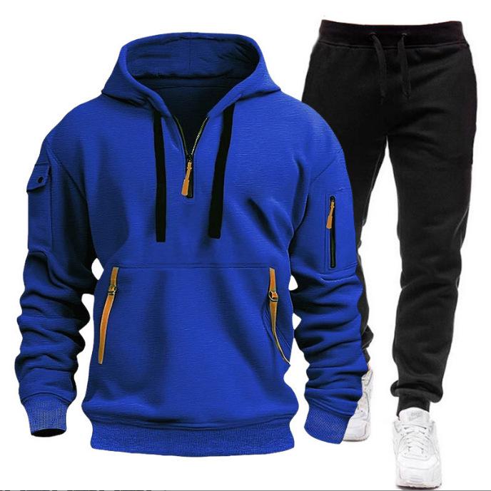 2024 Herren Multi-Taschen Herbst/Winter Sport-Hoodie & Sweatshirt-Set M blau von Joom DACH