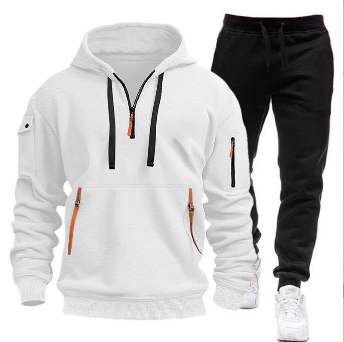 2024 Herren Multi-Taschen Herbst/Winter Sport-Hoodie & Sweatshirt-Set XL weiß von Joom DACH