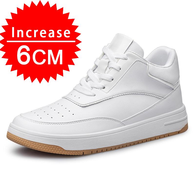 2024 Herren-Sneaker aus echtem Leder, Aufzugsschuhe, unsichtbar, atmungsaktiv, Erhöhungsschuhe, 8/10 cm, lässige Mode-Sneaker für Herren 41 von Joom DACH