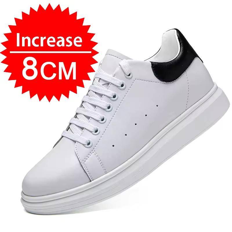 2024 Herren-Sneaker aus echtem Leder, Aufzugsschuhe, unsichtbar, atmungsaktiv, Erhöhungsschuhe, 8/10 cm, lässige Mode-Sneaker für Herren 42 von Joom DACH